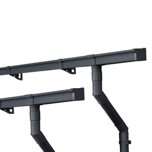 INEFA 2x Dachrinnen Set Kunststoff Kastenrinne NW68/68mm 3m Anthrazit