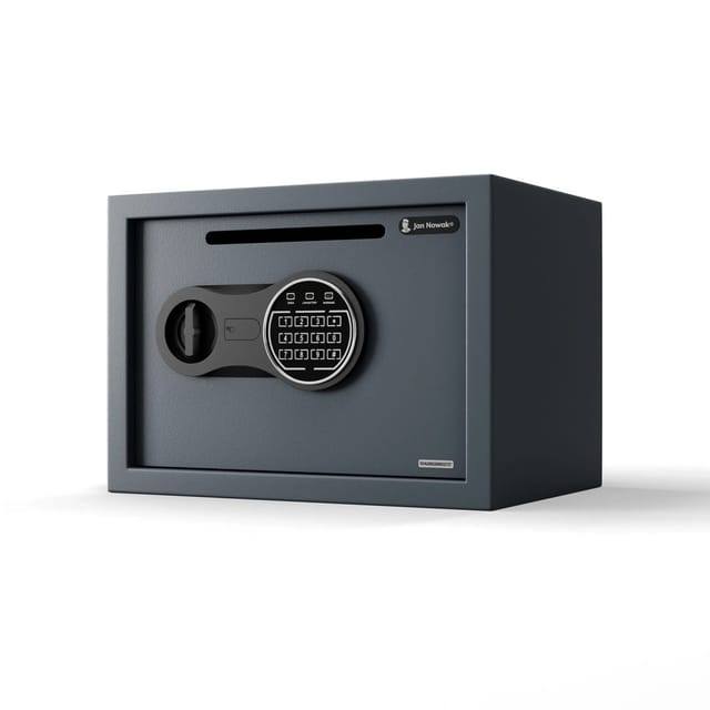 JAN NOWAK Kleiner Einwurf-Safe mit Zahlencode Elektronisch für Tageseinnahmen und Umschläge PIERCE 350 × 250 × 250 mm