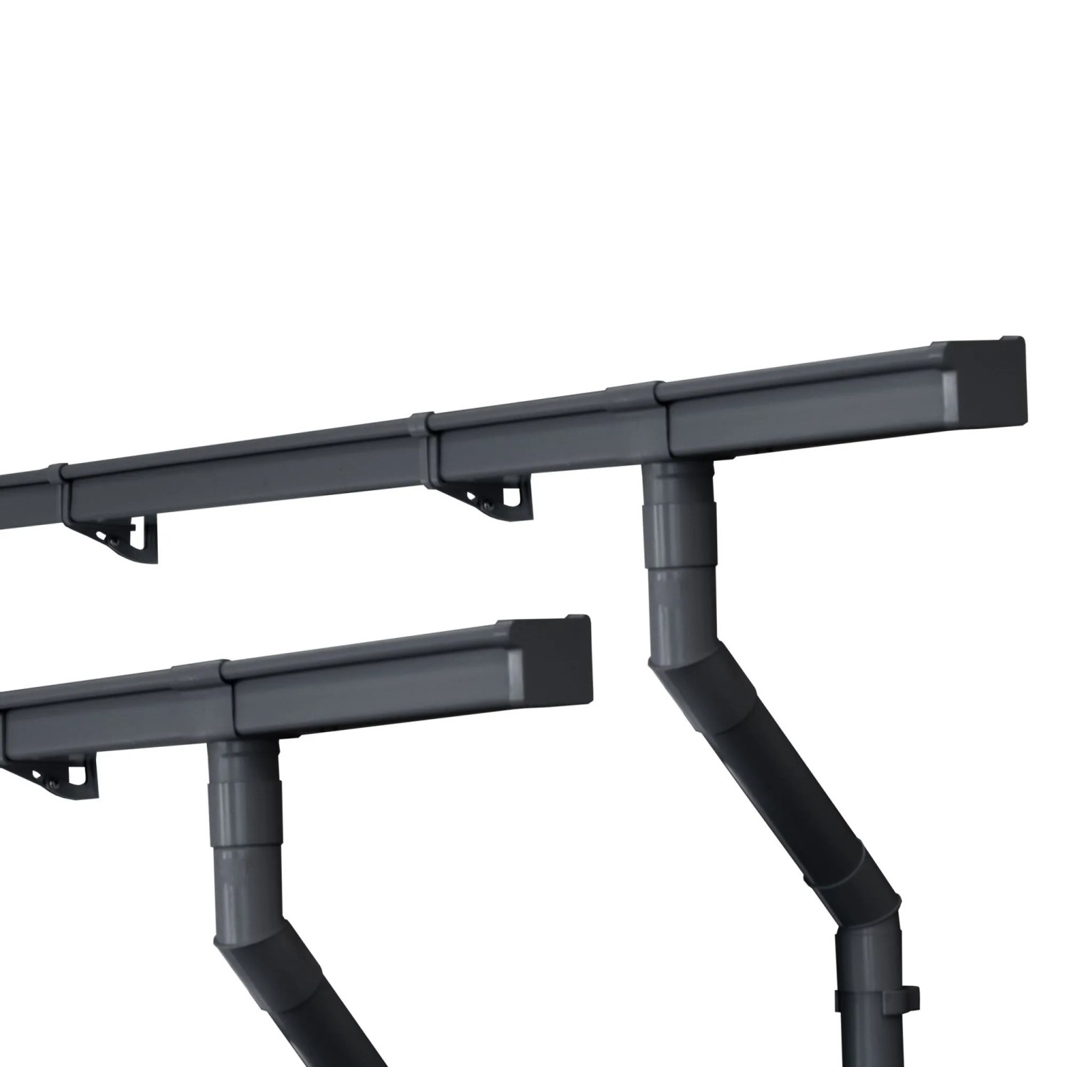 INEFA 2x Dachrinnen Set Kunststoff Kastenrinne NW68/68mm 5m Anthrazit