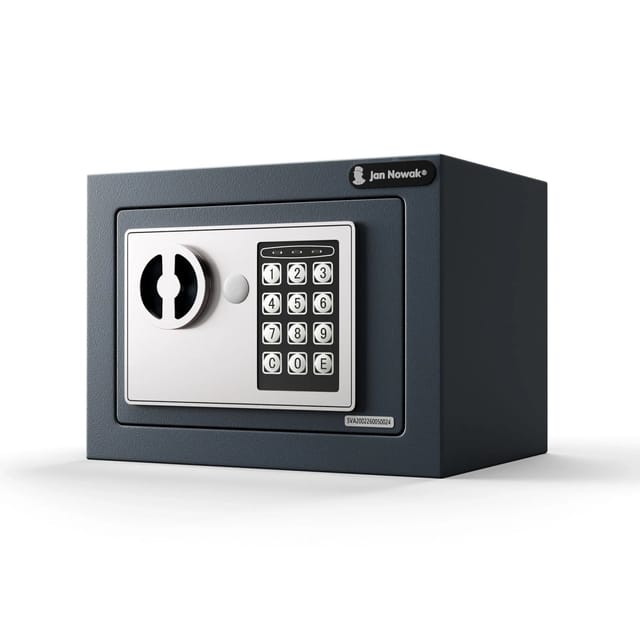 JAN NOWAK Elektronischer Mini-Heimtresor mit Zahlencode für Bargeld und Schmuck HECTOR 230 × 170 × 170 mm