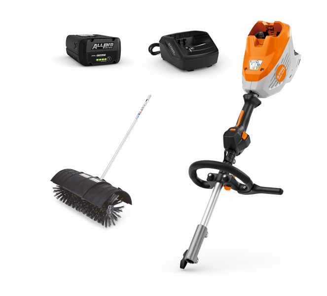 STIHL KMA 140.0 R-B + ALLPRO Akku AP 300.0 P + AL 101 Ladegerät + KB-KM Kehrbürste Bild 2