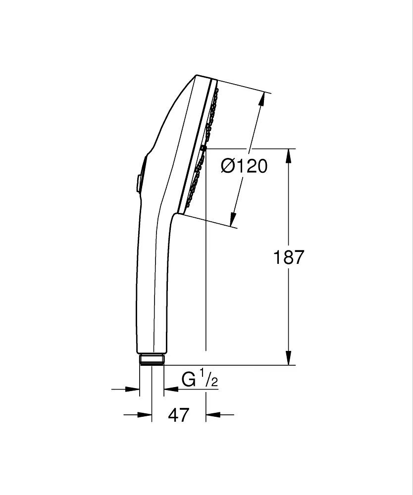 Grohe Handbrause 'Vitalio Joy+ 120' chromfarben 3 Strahlarten Bild 3