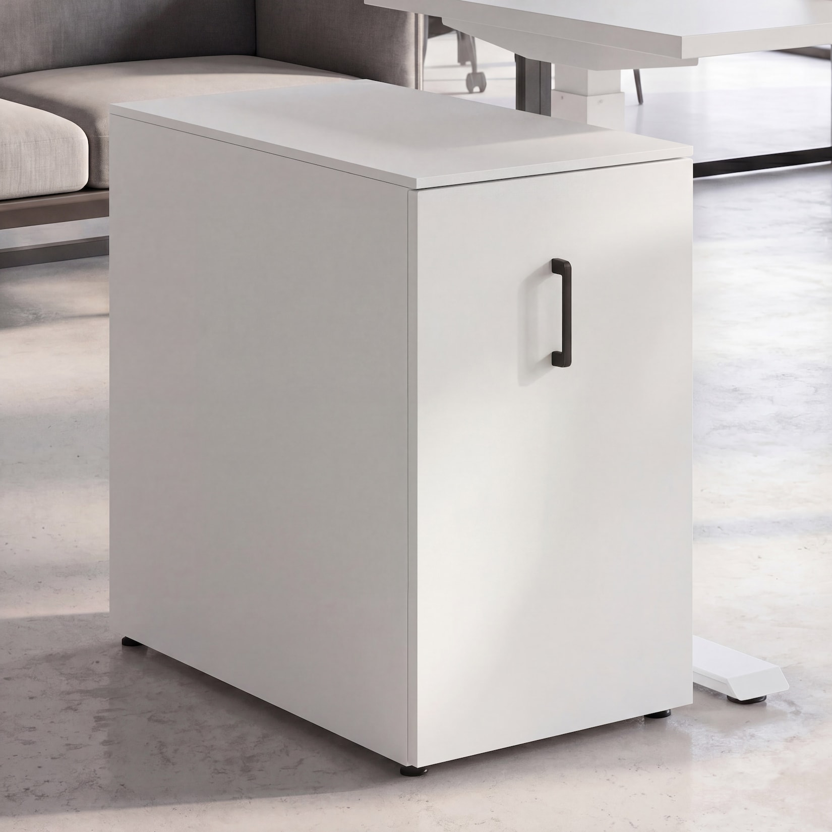 Aktenschrank MCW-Q27, Büroschrank Stahlschrank, Stützrad Staufächer, Metall 74x43x80cm ~ weiß