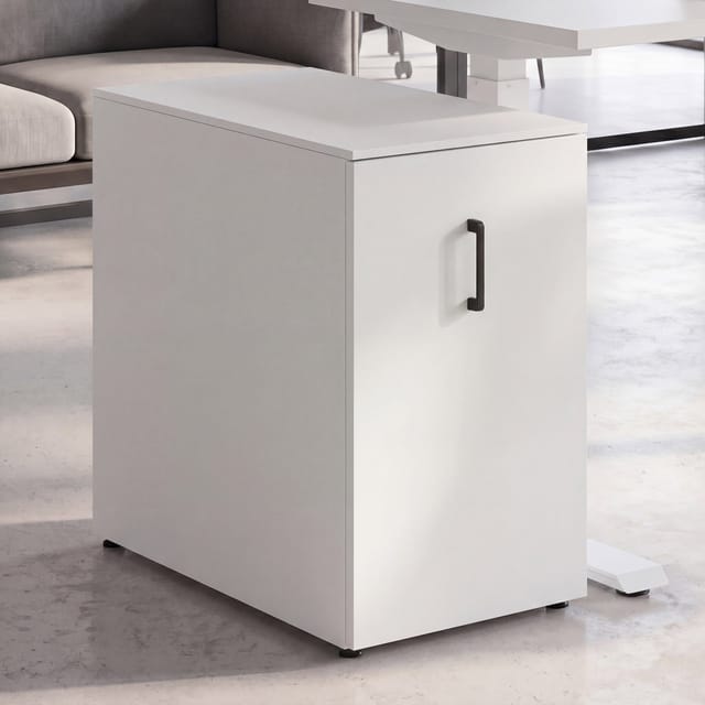 Aktenschrank MCW-Q27, Büroschrank Stahlschrank, Stützrad Staufächer, Metall 74x43x80cm ~ weiß