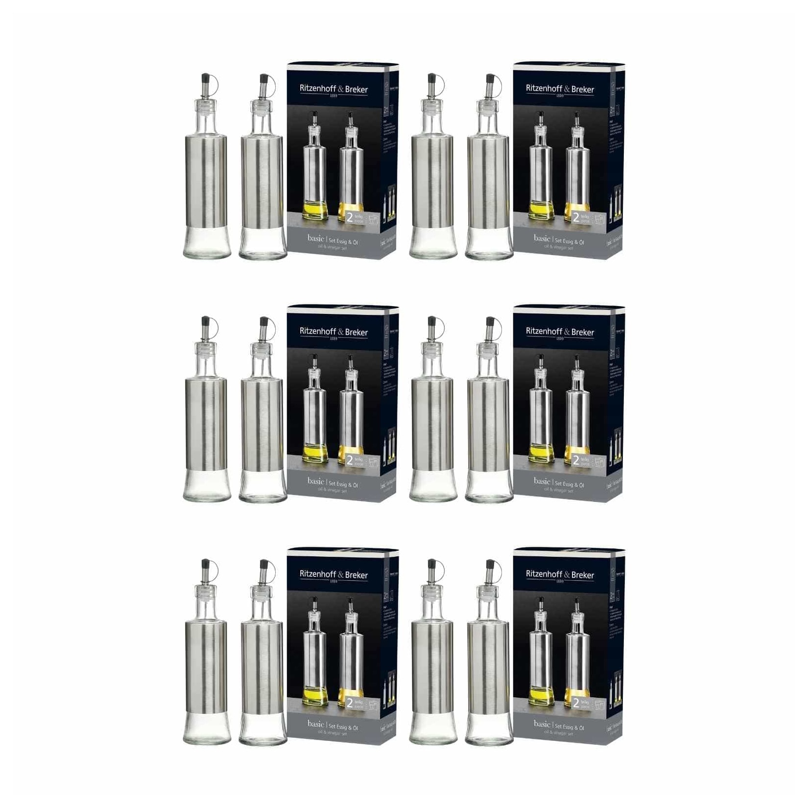 Ritzenhoff & Breker Essig & Öl Flaschen Basic 320 ml 12er Set