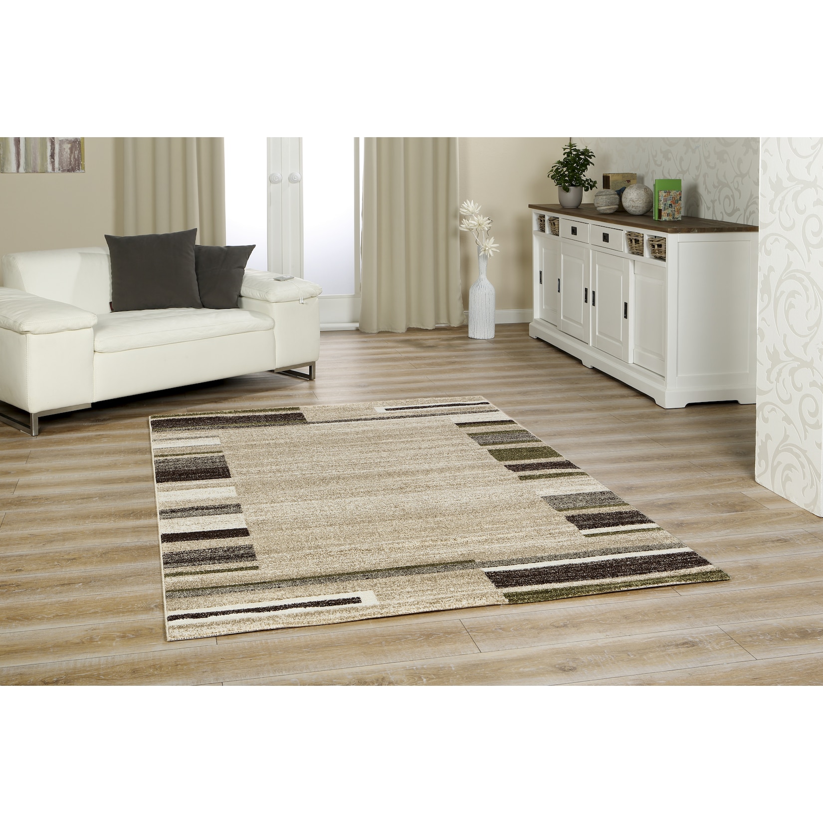 Peyer Syntex 1 Teppich Amber 149 Bordüre beige-grün 240/330 cm