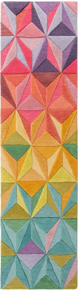FLAIR RUGS Läufer Reverie, rechteckig, Höhe: 10 mm, aus Naturfaser, 100% Wolle, mehrfarbig, geometrisches Muster, Läufer Bild 5