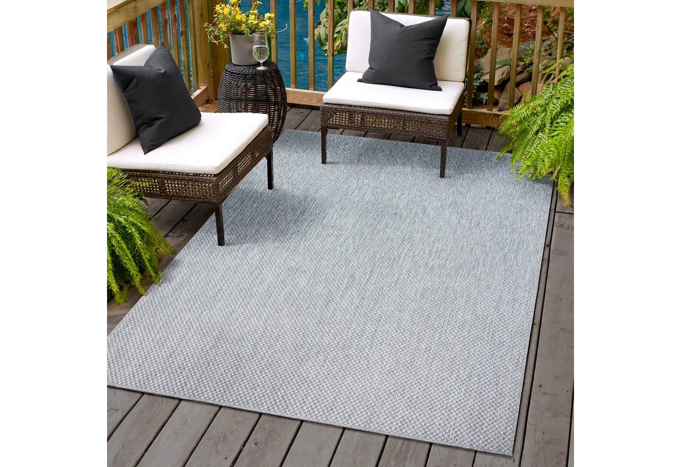 Sanat Outdoorteppich Melissa 8000, auch in Rund erhältlich, rechteckig, Höhe: 10 mm, Kurzflor, In -und Outdoor geeignet, Außenbereich, Wohnzimmer