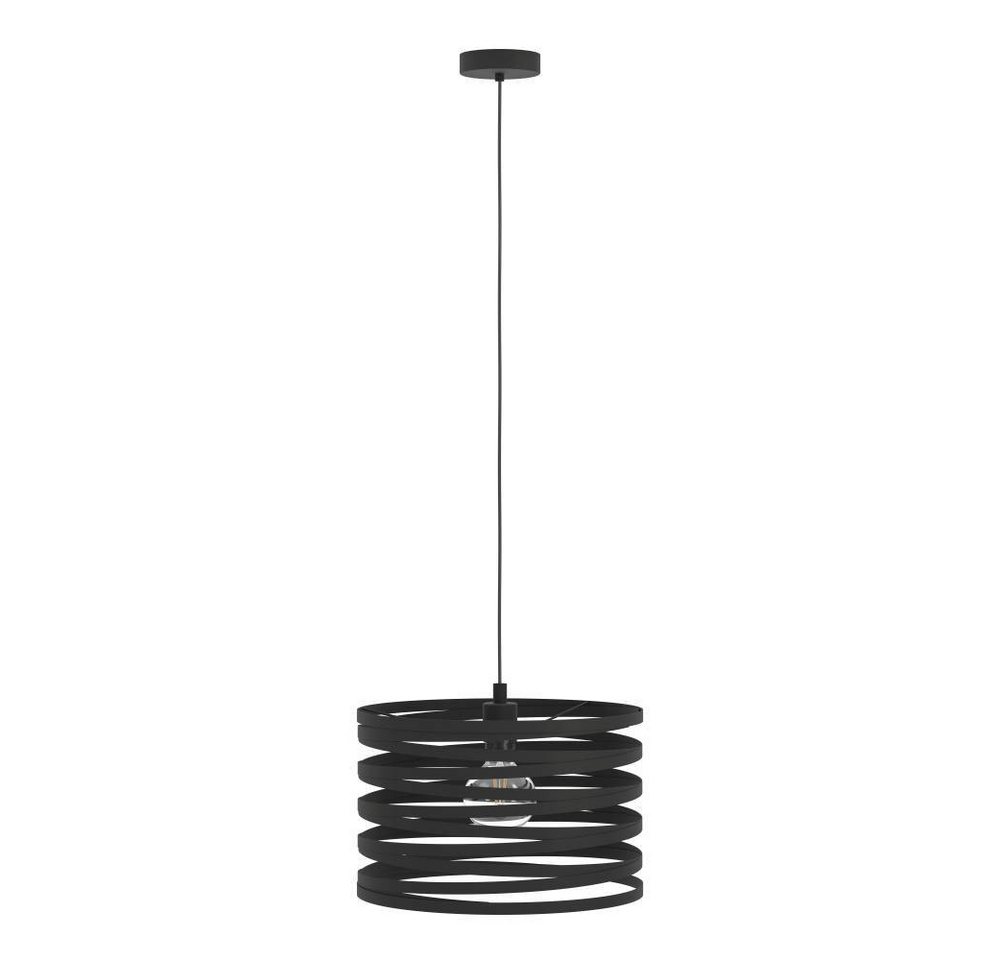 EGLO Hängeleuchte CREMELLA Pendellampe, Stahl, IP20, E27, Esszimmerlampe, Vintage, Lampe, ohne Leuchtmittel, Hängeleuchte, H110 x Ø37 cm, schwarz, 1X40W exkl.