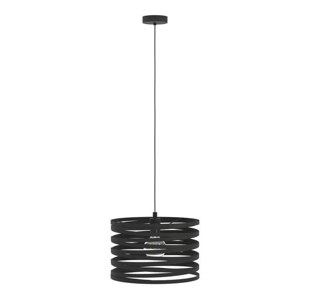EGLO Hängeleuchte CREMELLA Pendellampe, Stahl, IP20, E27, Esszimmerlampe, Vintage, Lampe, ohne Leuchtmittel, Hängeleuchte, H110 x Ø37 cm, schwarz, 1X40W exkl.