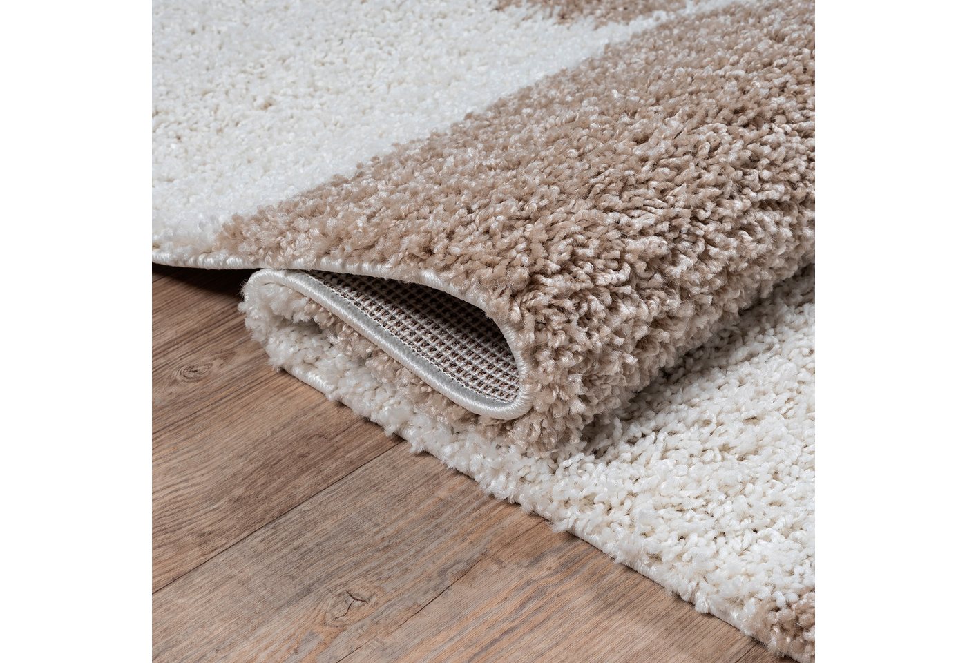Sanat Hochflor-Teppich Milano 1250, auch als Läufer und in Rund, rechteckig, Höhe: 30 mm, Hochflor, Shaggy, Karo, Wohnzimmer, Schlafzimmer Bild 2