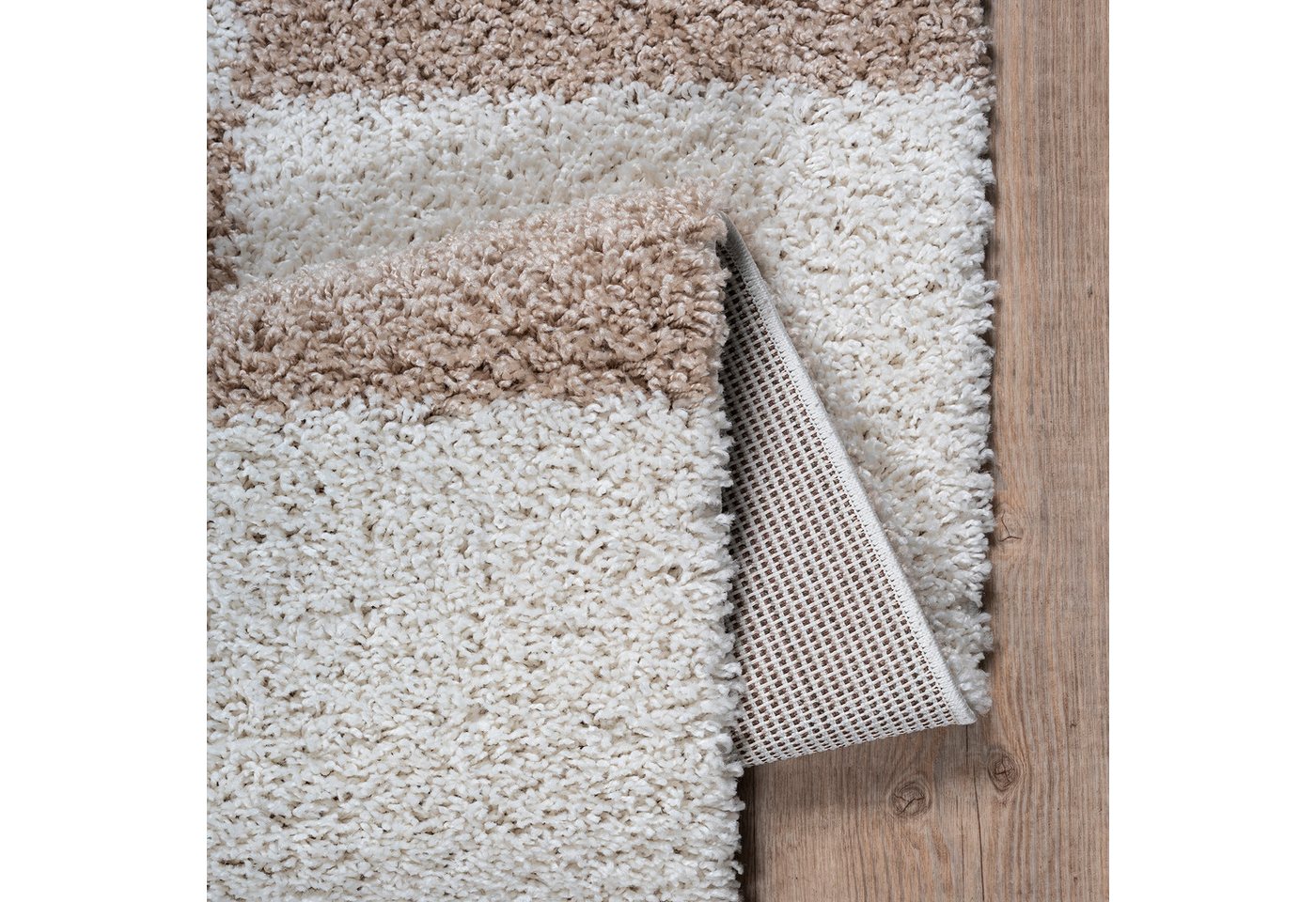 Sanat Hochflor-Teppich Milano 1250, auch als Läufer und in Rund, rechteckig, Höhe: 30 mm, Hochflor, Shaggy, Karo, Wohnzimmer, Schlafzimmer Bild 3