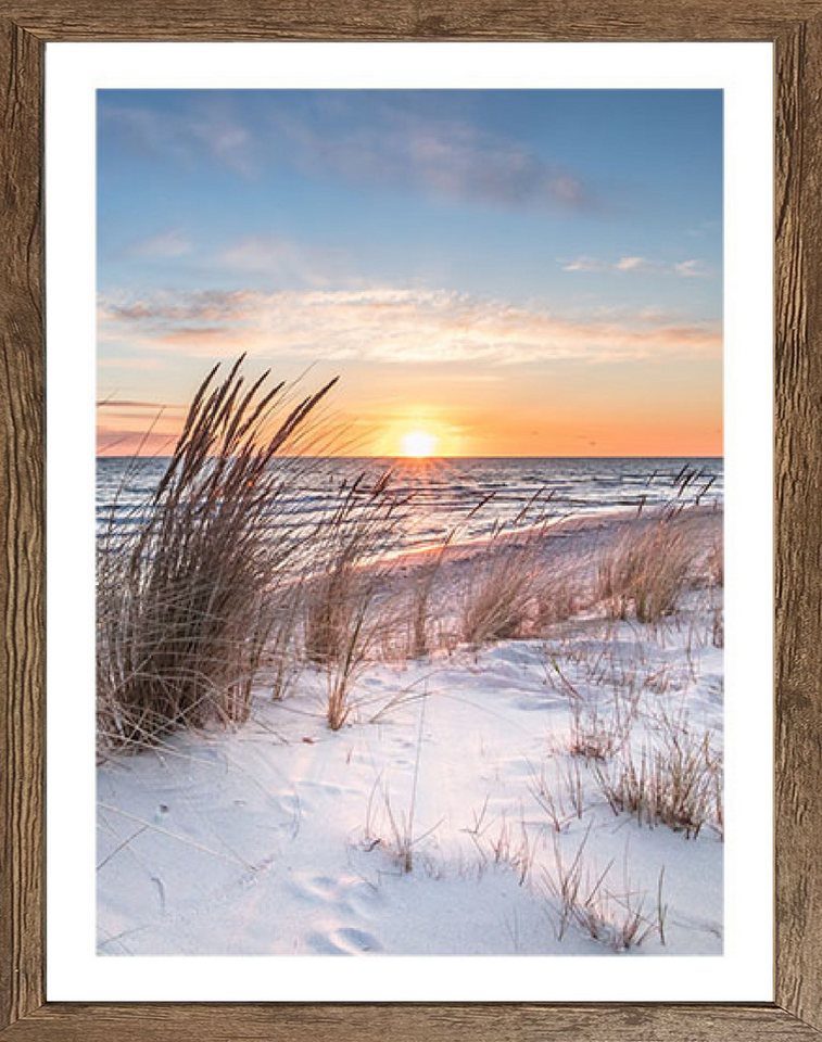 Bönninghoff Bild mit Rahmen, Düne, Gräser, Küste, Landschaft, Meer, Natur, Sonnenaufgang & -untergang, Strand (1 St) Bild 2