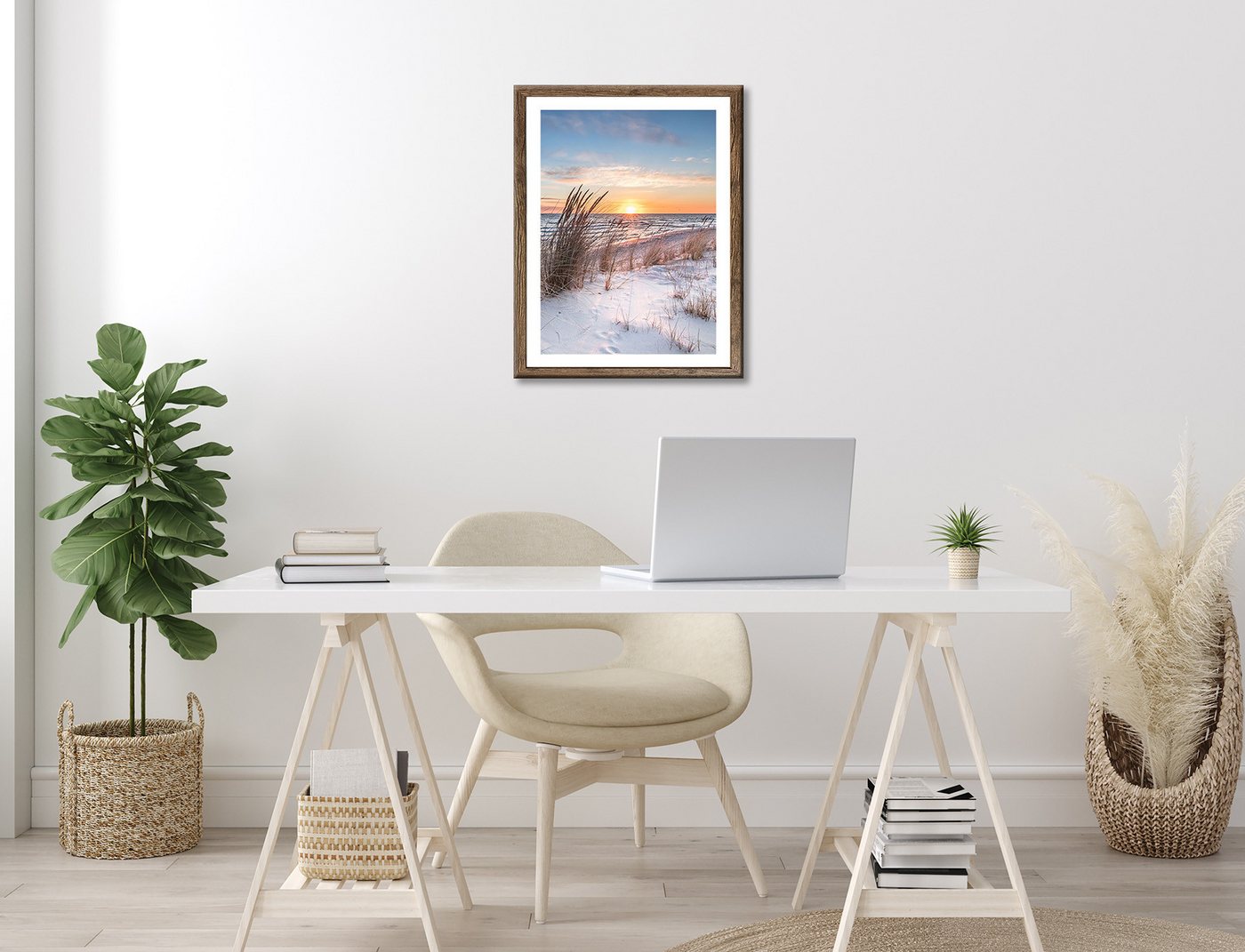 Bönninghoff Bild mit Rahmen, Düne, Gräser, Küste, Landschaft, Meer, Natur, Sonnenaufgang & -untergang, Strand (1 St) Bild 3