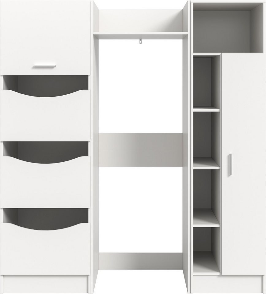 welltime Badmöbel-Set FALAS, 3-teilig, Hauswirtschaftsraum Set, Breite 176 cm, (Set, 3-St., 1x Wäscheschrank, 1x Waschmaschinenumbauschrank, 1x Mehrzweckschrank), Kombination, Waschmaschinenumbau, Waschmaschinenschrank, Wäschekammer