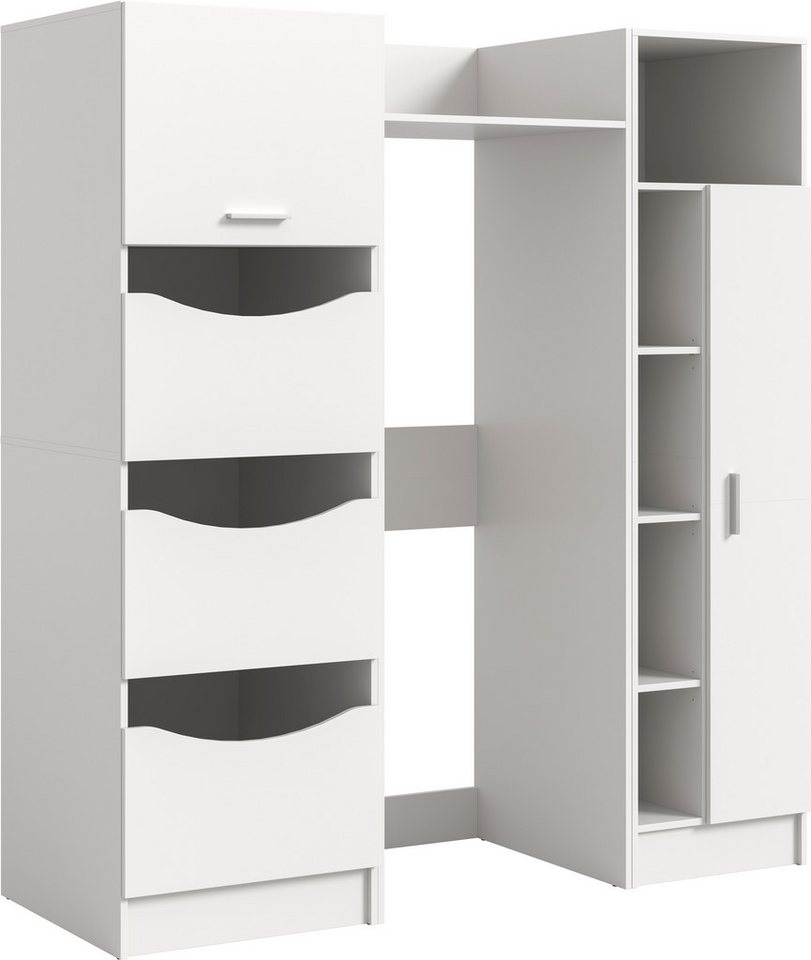welltime Badmöbel-Set FALAS, 3-teilig, Hauswirtschaftsraum Set, Breite 176 cm, (Set, 3-St., 1x Wäscheschrank, 1x Waschmaschinenumbauschrank, 1x Mehrzweckschrank), Kombination, Waschmaschinenumbau, Waschmaschinenschrank, Wäschekammer Bild 2