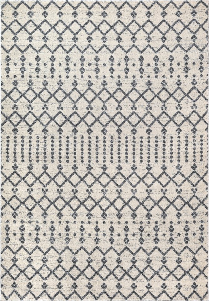 Sanat Teppich Boho 8203, auch als Läufer und in Rund, rechteckig, Höhe: 10 mm, Kurzflor, robust, Boho, Scandic, für Fussbodenheizung geeignet