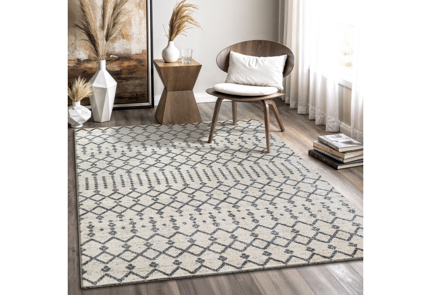 Sanat Teppich Boho 8203, auch als Läufer und in Rund, rechteckig, Höhe: 10 mm, Kurzflor, robust, Boho, Scandic, für Fussbodenheizung geeignet Bild 3