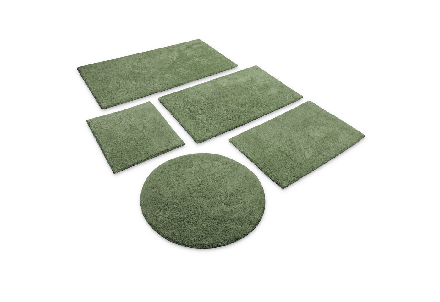 Wecon home Basics Badematte Erik, Höhe 20 mm, Baumwolle, rund, waschbar, rutschfest, sehr weich, strapazierfähig, pflegeleicht