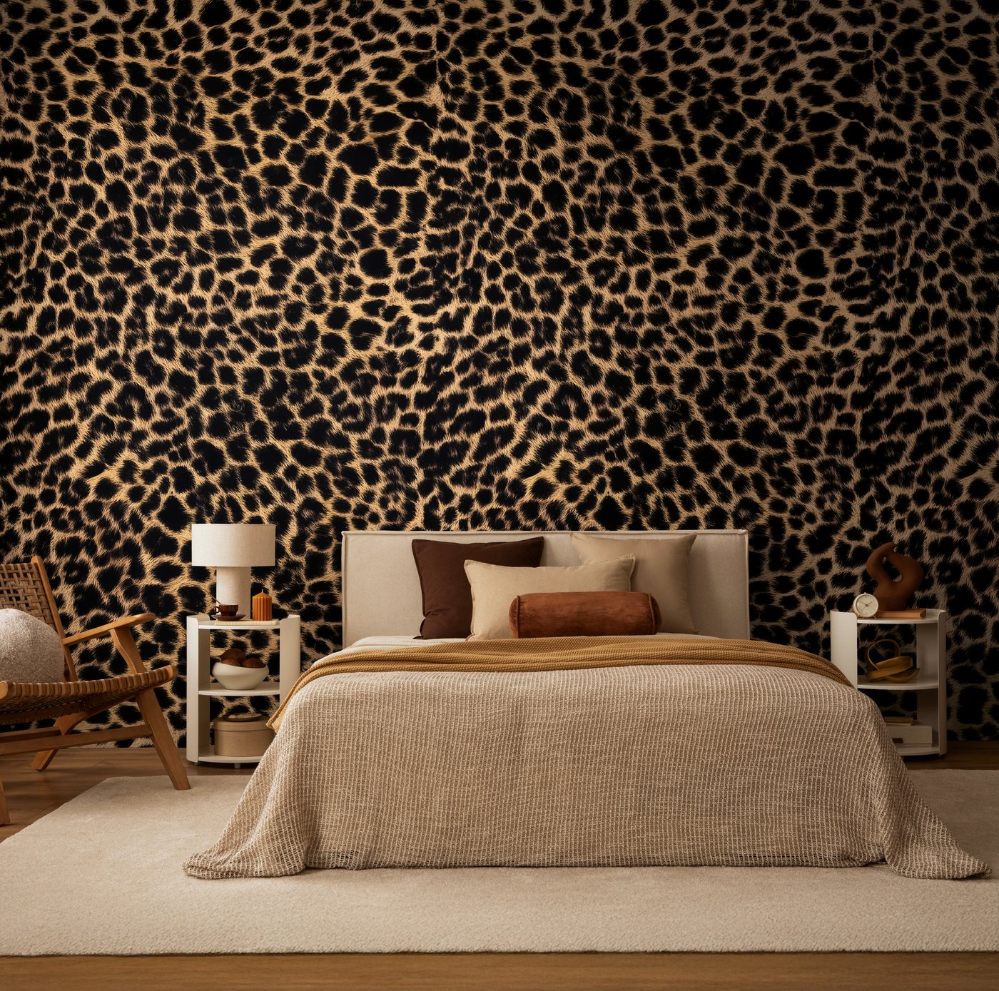 living walls Fototapete The Wall 4 Eyecatcher – Luxuriöses Leopardenmuster Vlies-Fototapete, leicht strukturiert, matt, animal print, Motiv, (1 St), Luxuriöses Leopardenmuster mit ausdrucksstarker Wirkung Bild 4