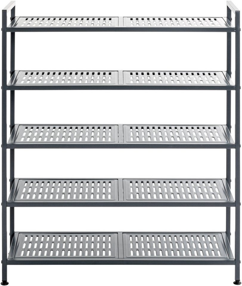 HAKU Schuhregal Schuhaufbewahrung, 1-tlg., rechteckig - aus Metall Anthrazit - B/T/H 73/25/90 cm