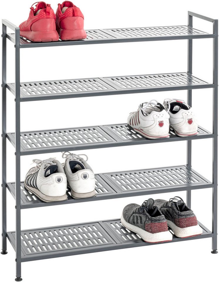 HAKU Schuhregal Schuhaufbewahrung, 1-tlg., rechteckig - aus Metall Anthrazit - B/T/H 73/25/90 cm Bild 4
