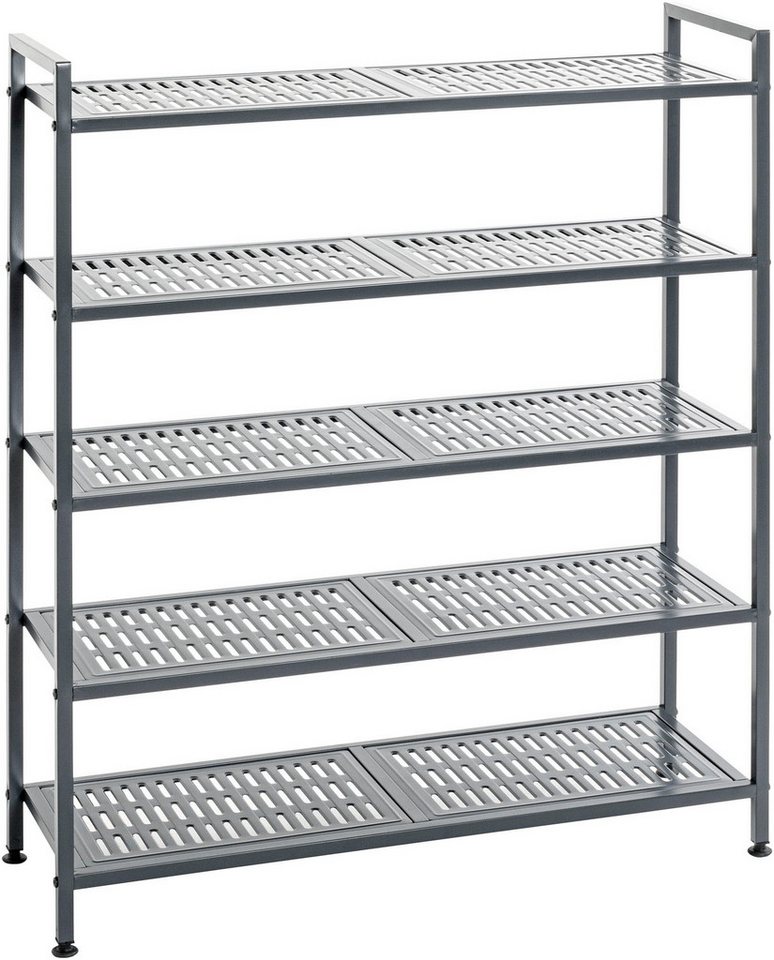 HAKU Schuhregal Schuhaufbewahrung, 1-tlg., rechteckig - aus Metall Anthrazit - B/T/H 73/25/90 cm Bild 5
