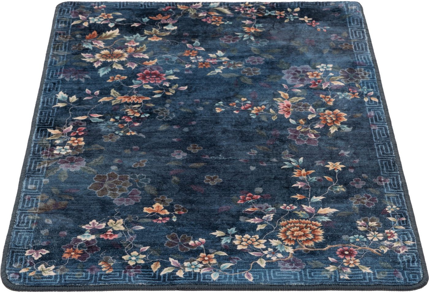 Gino Falcone Badematte Aquata GF-165, Badvorleger, Badezimmer Teppich, Höhe 7 mm, rutschhemmend beschichtet, fußbodenheizungsgeeignet, Kunstfaser, rechteckig, Badteppich, bedruckt, Blumen Design, rechteckig Bild 2