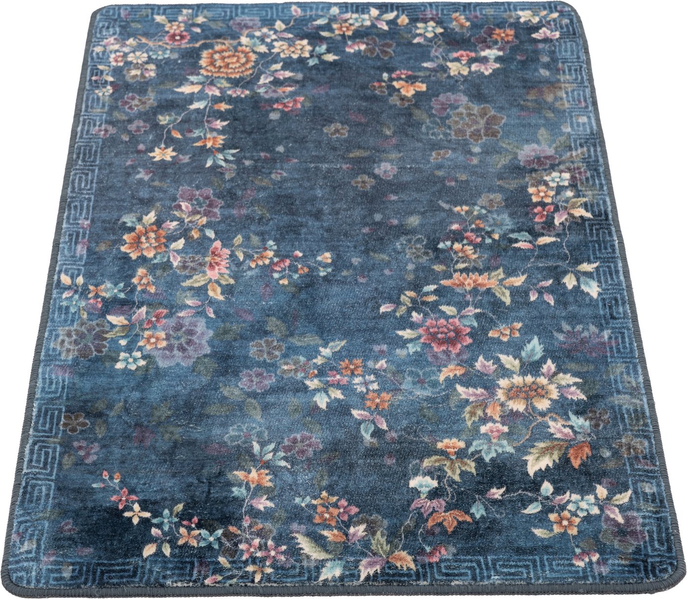 Gino Falcone Badematte Aquata GF-165, Badvorleger, Badezimmer Teppich, Höhe 7 mm, rutschhemmend beschichtet, fußbodenheizungsgeeignet, Kunstfaser, rechteckig, Badteppich, bedruckt, Blumen Design, rechteckig Bild 3