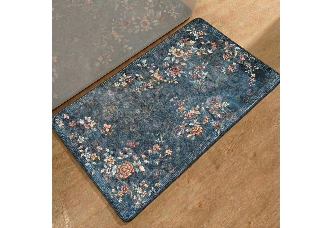 Gino Falcone Badematte Aquata GF-165, Badvorleger, Badezimmer Teppich, Höhe 7 mm, rutschhemmend beschichtet, fußbodenheizungsgeeignet, Kunstfaser, rechteckig, Badteppich, bedruckt, Blumen Design, rechteckig Bild 4
