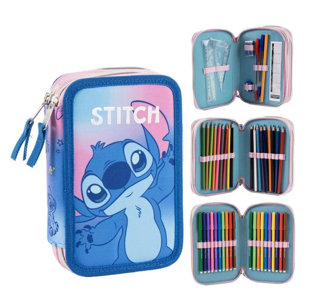 Disney Federmäppchen Disney Lilo und Stitch Galaxy 3-stöckiges gefülltes Federmäppchen
