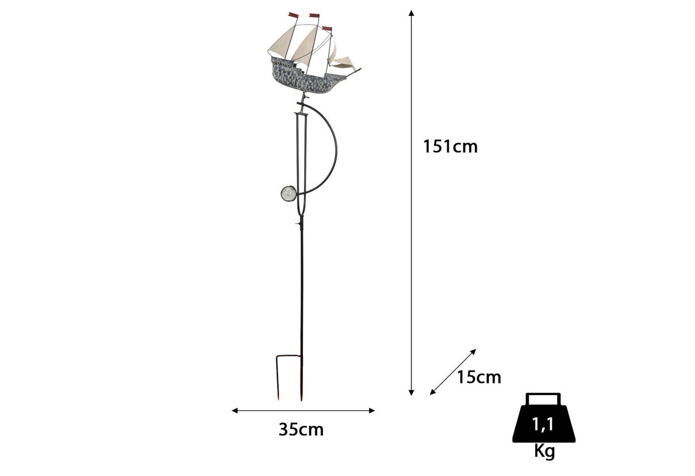 Moritz Gartenstecker Windspiel Segelschiff Gartenpendel Bild 4
