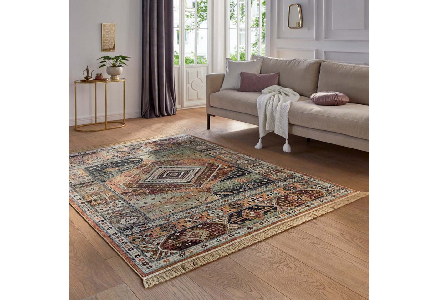 TaraCarpet Teppich Palazzo Royal Heriz, rechteckig, Höhe: 6 mm, Modernes Orientalisches Heriz Design in rot 160x230 Bild 4