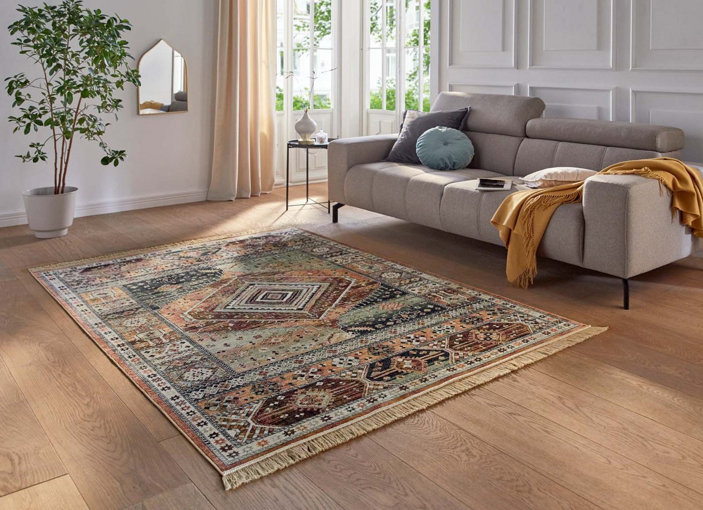 TaraCarpet Teppich Palazzo Royal Heriz, rechteckig, Höhe: 6 mm, Modernes Orientalisches Heriz Design in rot 160x230 Bild 5