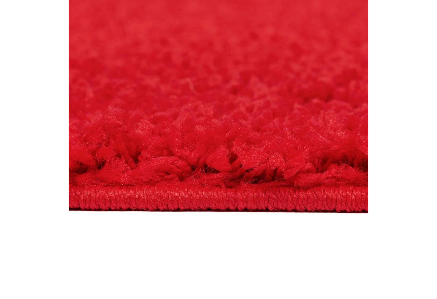 Vimoda Teppich Shaggy, Hochflor-Teppich Wohnzimmer in Rot, Rund, Höhe: 30 mm, Langflor, Läufer, Einfarbig, Schlafzimmer, Kinderzimmer, klassisch Bild 2