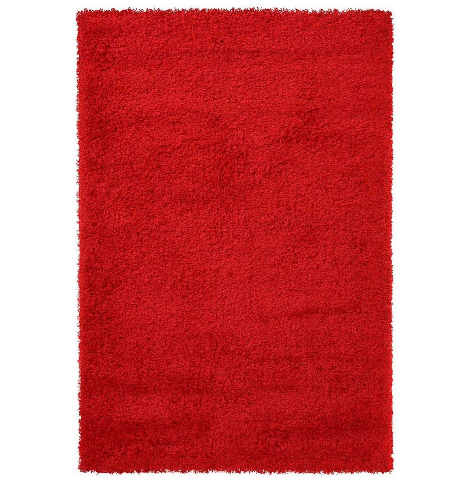 Vimoda Teppich Shaggy, Hochflor-Teppich Wohnzimmer in Rot, Rund, Höhe: 30 mm, Langflor, Läufer, Einfarbig, Schlafzimmer, Kinderzimmer, klassisch Bild 4