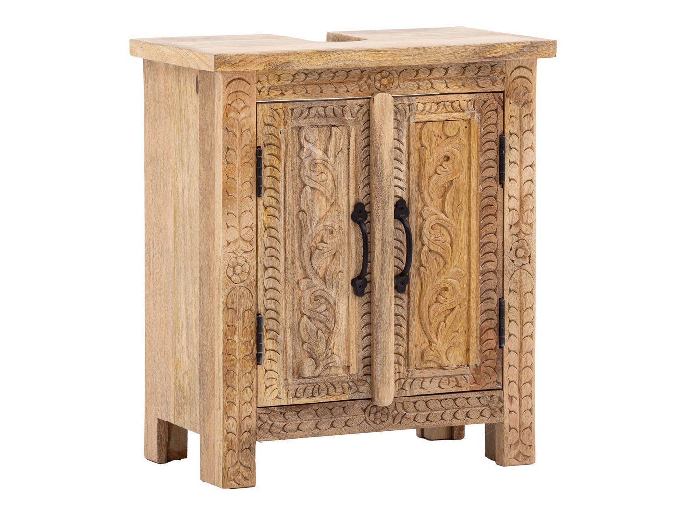 massivum Waschbeckenunterschrank Santa Cruz Massivholz Mango natur