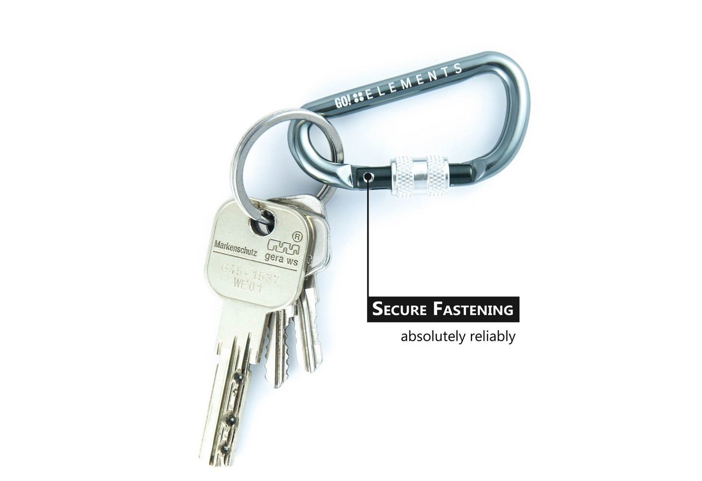 GO!elements Karabiner Micro 6, (6Stück), Schlüsselanhänger Mini Karabinerhaken klein mit Schraubverschluss Bild 2