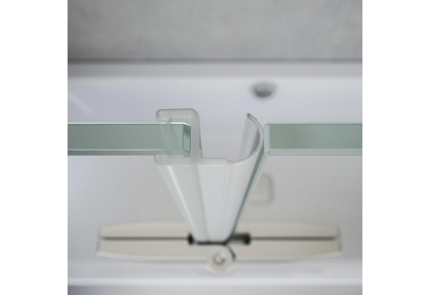 Schulte Badewannenfaltwand Angle 112 x 142 cm ESG, Glas, 2-teilig mit Festelement Chromoptik Bild 3