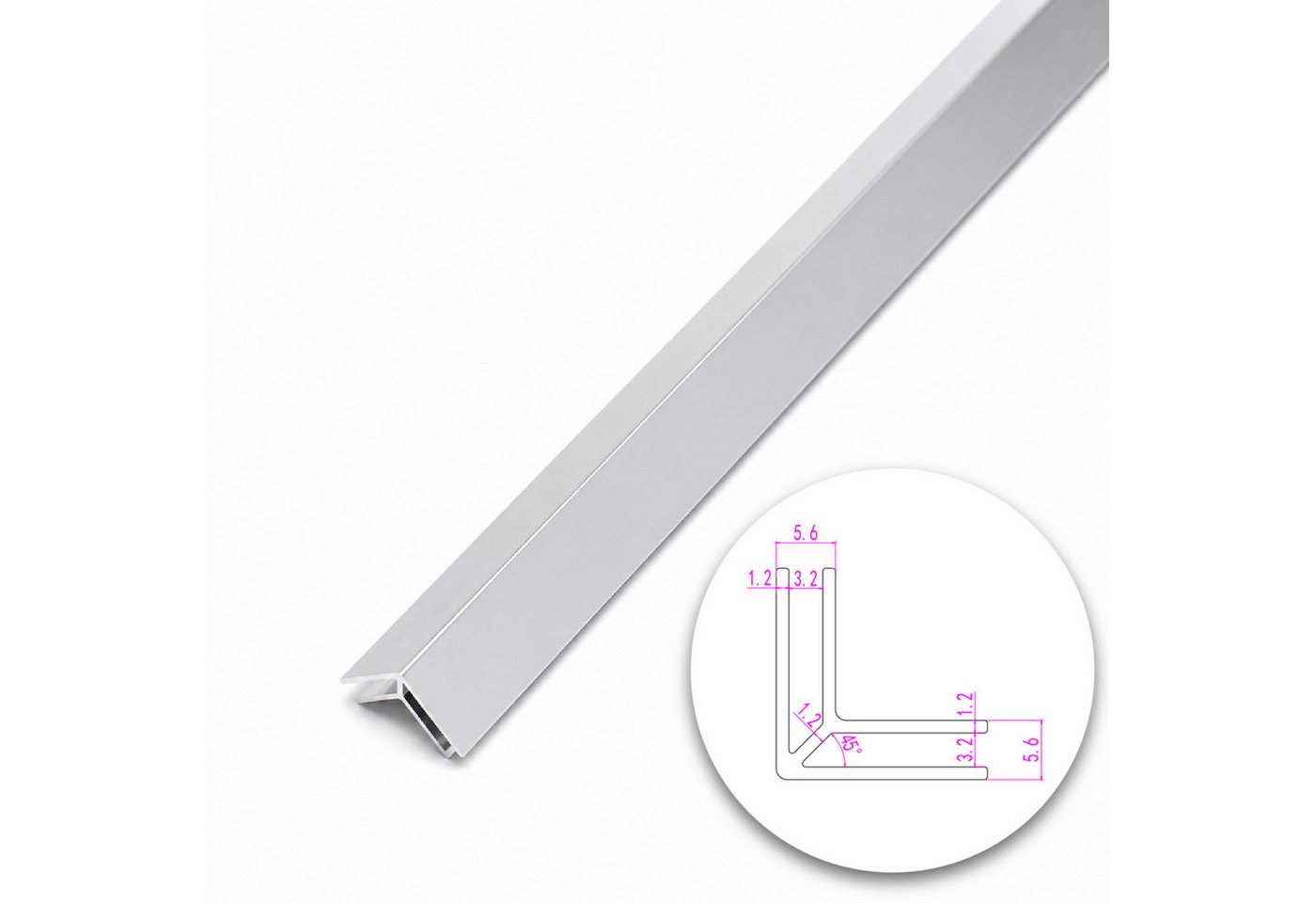 WITEN&NOCK Verbindungsprofil Aluminiumprofil 4er Set für PVC Duschrückwände 3 mm Wandpaneel Bild 2
