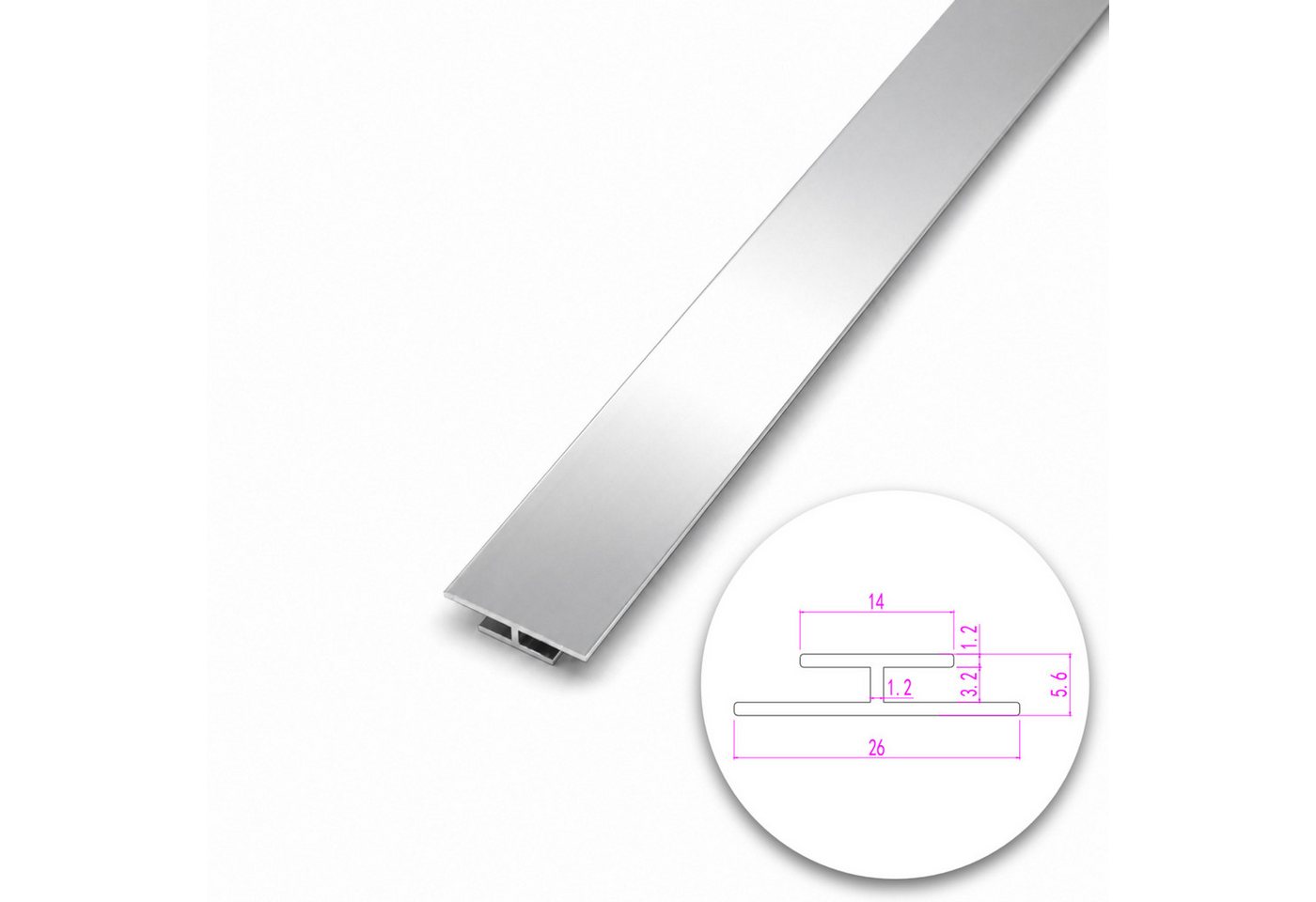 WITEN&NOCK Verbindungsprofil Aluminiumprofil 4er Set für PVC Duschrückwände 3 mm Wandpaneel Bild 5