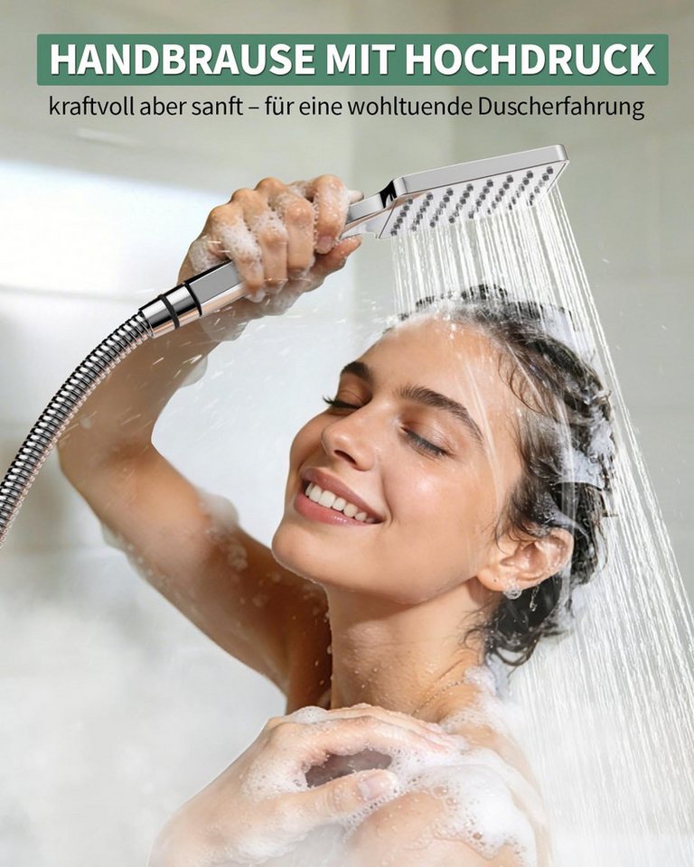 Rainsworth Duschsystem ohne Armatur, Höhe 25 cm, 3 Strahlart(en), 25cm Rund Regendusche und 3 Strahlarten Duschkopf Bild 2