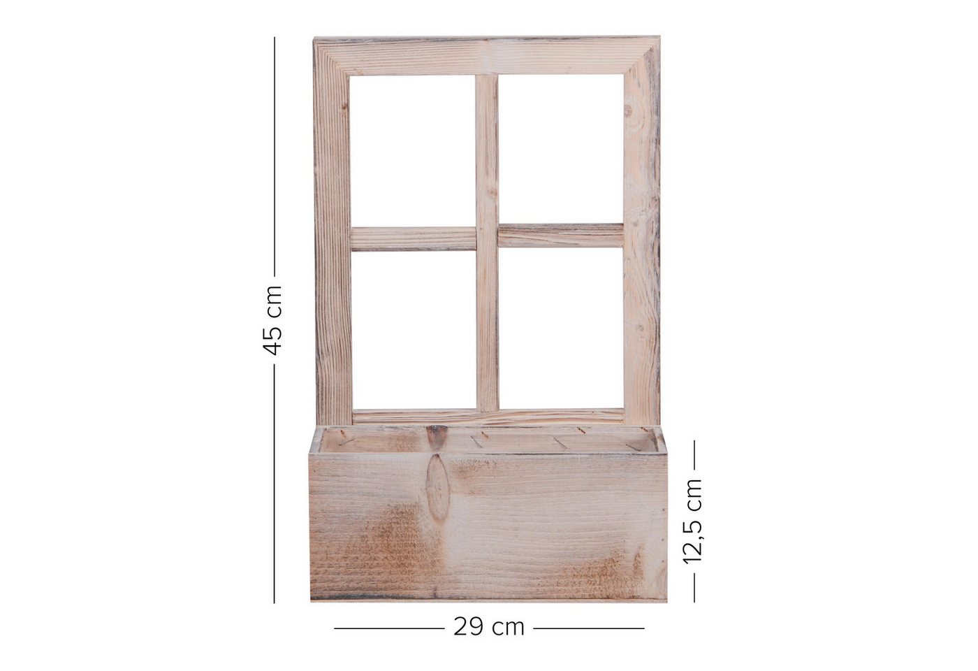 UNUS HOME Blumenkasten Deko Holzfenster mit Pflanzbank (1 St., 45cm hoch), Altholzoptik Fensterdeko Bild 5