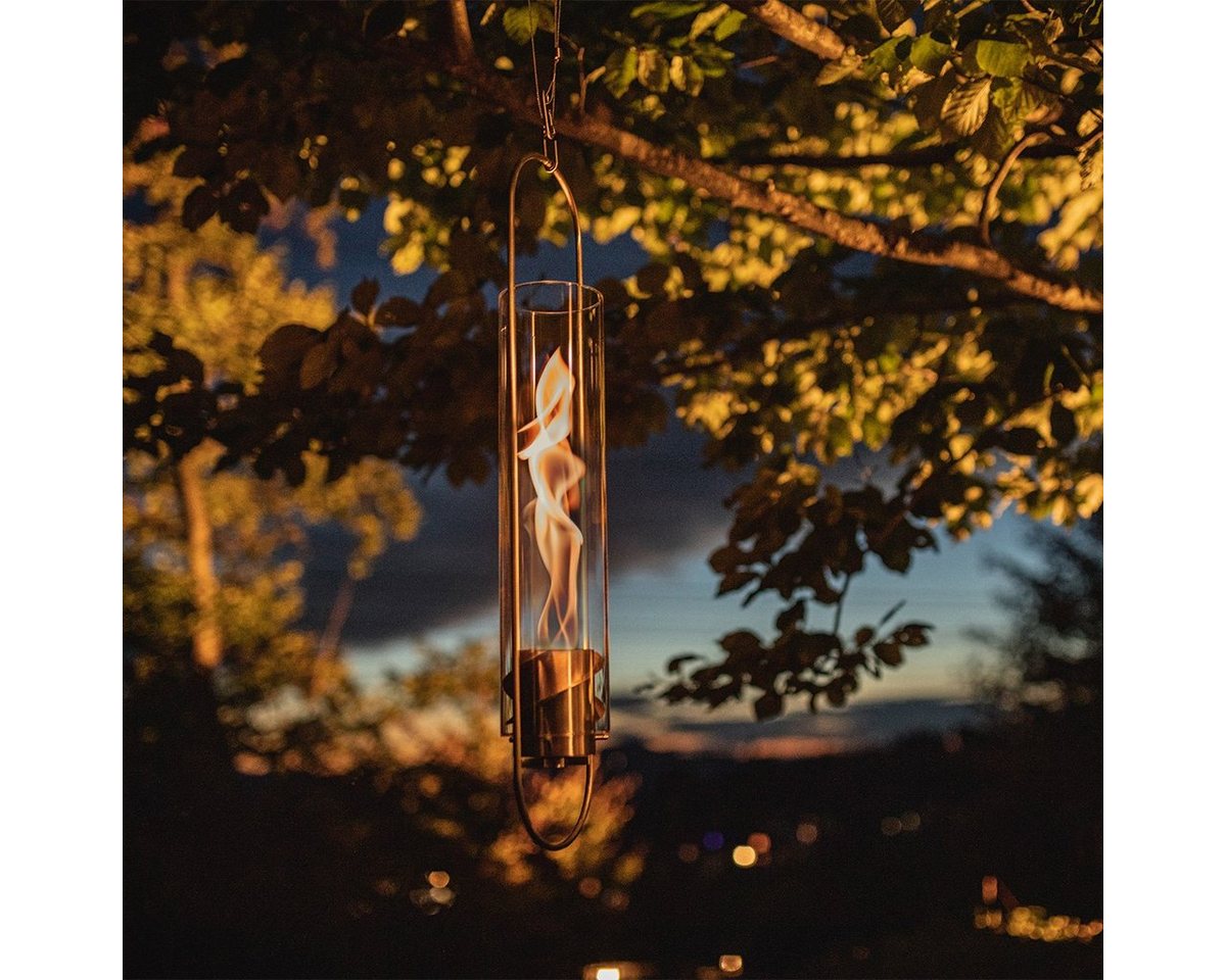 höfats Echtfeuer-Dekokamin SPIN 900, SPIN 1200 Hängefeuer (Schwebendes Feuer für Indoor und Outdoor, Windlicht, Bioethanolkamin, Bioethanolfeuer aus Edelstahl)