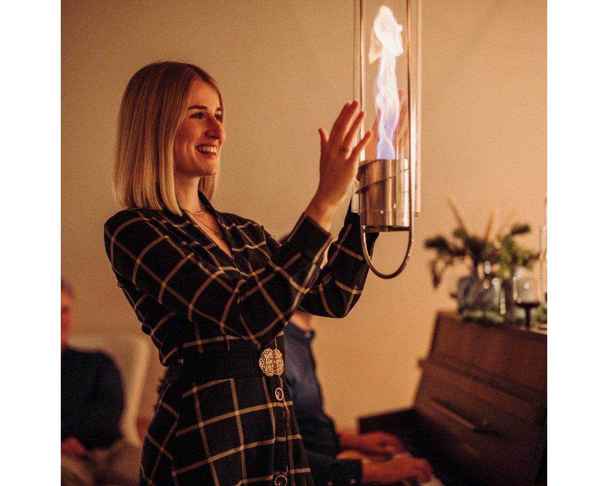 höfats Echtfeuer-Dekokamin SPIN 900, SPIN 1200 Hängefeuer (Schwebendes Feuer für Indoor und Outdoor, Windlicht, Bioethanolkamin, Bioethanolfeuer aus Edelstahl) Bild 5