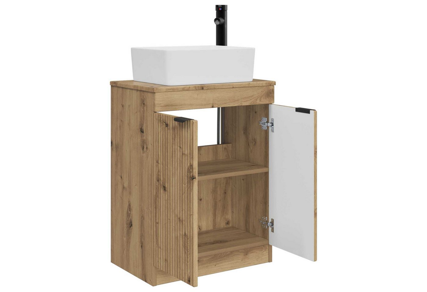 vidaXL Badezimmerspiegelschrank Badezimmerschrank mit Waschbecken Artisan-Eiche 54 x 35 x 83 cm (1-St) Bild 2