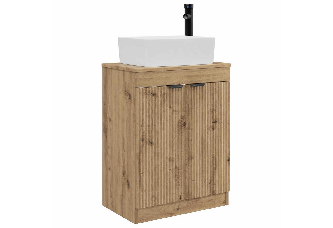 vidaXL Badezimmerspiegelschrank Badezimmerschrank mit Waschbecken Artisan-Eiche 54 x 35 x 83 cm (1-St) Bild 5