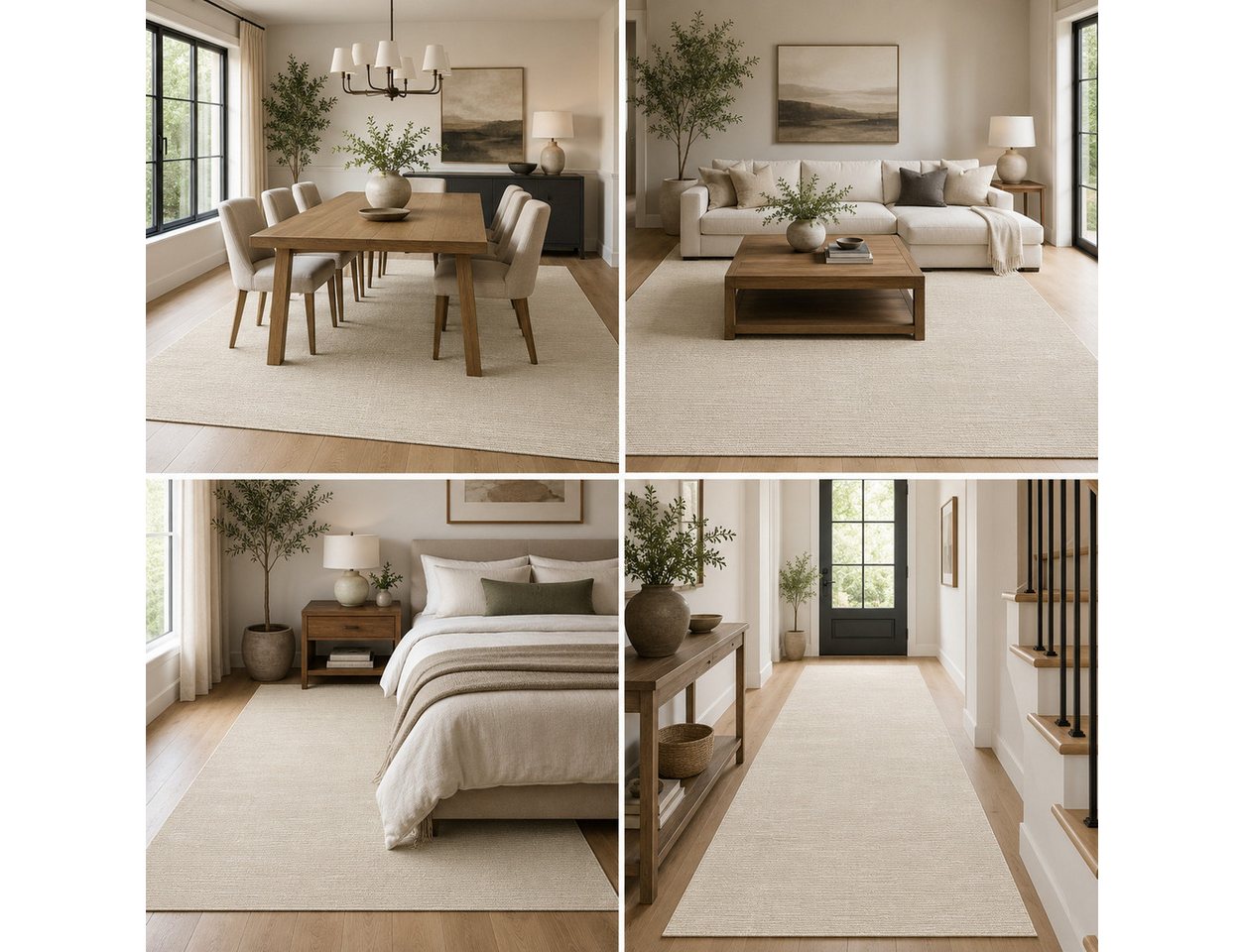 Carpetilla Teppich Kurzflor Teppich Modern– Wohnzimmerteppich pflegeleicht – viele Größen, Teppich Wohnzimmer 3D effekt Boho Einfarbig hoch-tief Streifen Bild 5