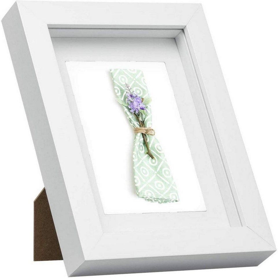 EUGAD Bilderrahmen, (3 St), Holzrahmen mit Papier-Passepartout, Glasscheibe Bild 2