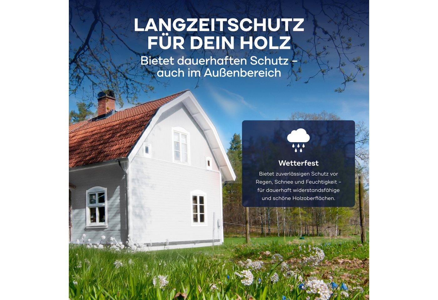 plid Holzlack Holzfarbe Holzschutzfarbe Holzlack Innen & Außen 3er Pinselset, Schnelltrocknend, verarbeitungsfertig Bild 3